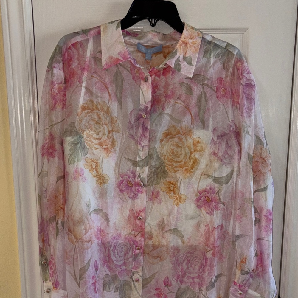 ANTONIO MELANI Floral Satin Blouse